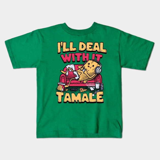 Lazy Tamal Funny Mexican Food Kids T-Shirt by aaronsartroom